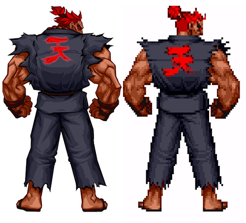 Akuma HD Remix Sprite Comparison