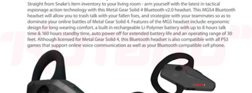 Metal Gear Solid 4 Playstation 3 Headset Confirmed