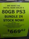 Metal gear Solid 4 80GB Playstation 3 bundles