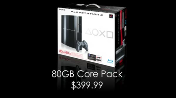 $399.99 80GB PS3 Core Pack